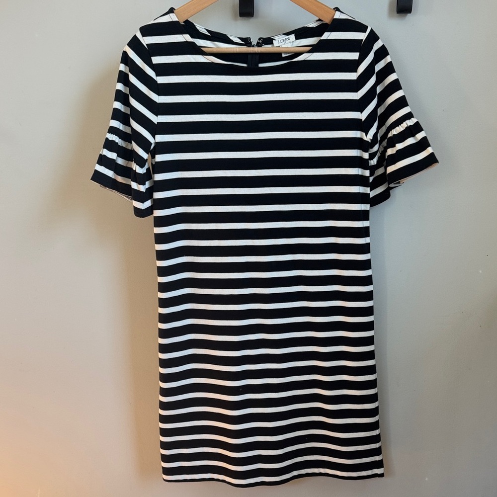 J.CREW factory Black and White Striped Mini Dress